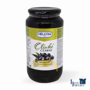 Оливки HELCOM 880g маслини чорні без кісточки ск/б (6 шт/96 ящ)