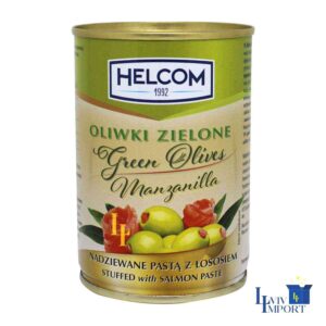 Оливки HELCOM 280g зелені з лососем ж/б (12 шт/196 ящ)