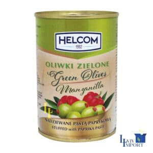 Оливки HELCOM 280g зелені з паприкою ж/б (12 шт/196 ящ)