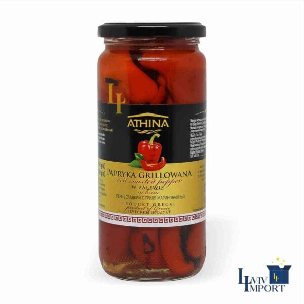 Перець консервований ATHINA 430g на грилі ск/б (6 шт/208 ящ)