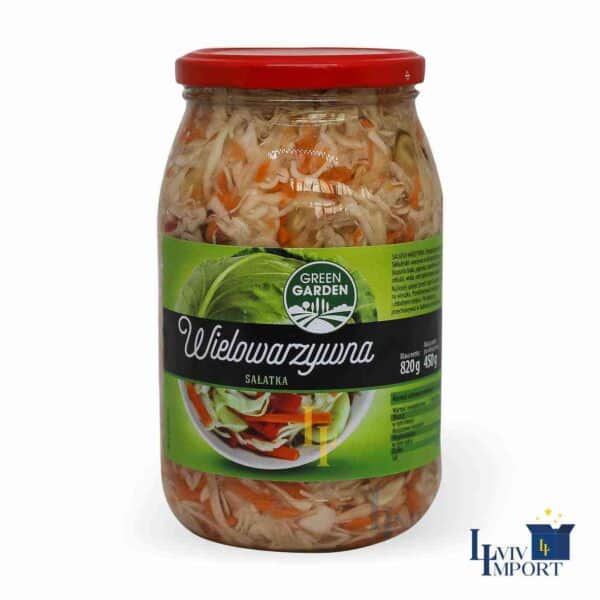 Салат GREEN GARDEN 820g Овочевий ск/б (8 шт/84 ящ)