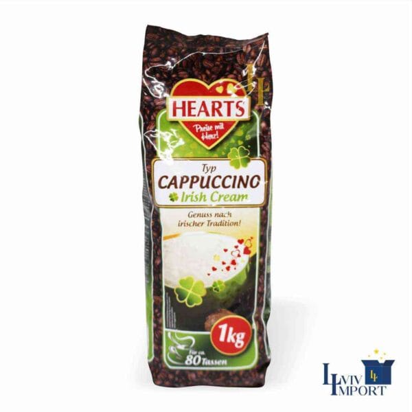 Напій CAPPUCCINO HEARTS 1kg Irish cream (10 шт/54 ящ)