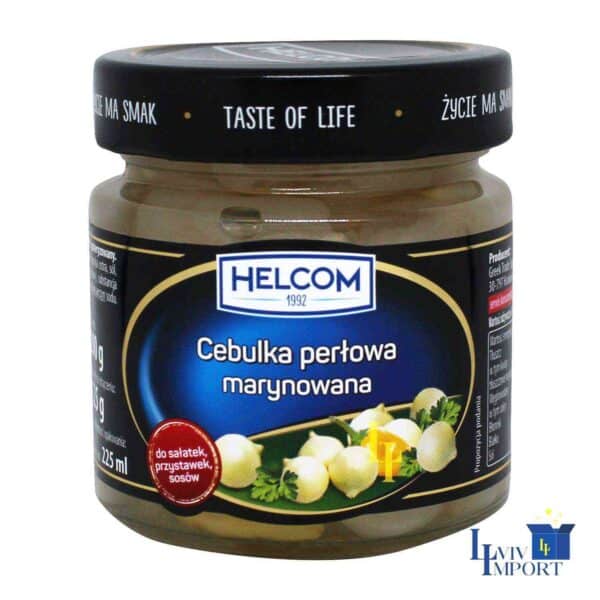 Цибуля HELCOM перлинна маринована 180g ск/б (8 шт/280 ящ)