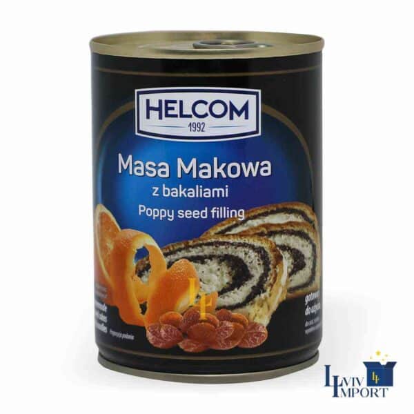 Маса макова HELCOM 380g з сухофруктами ж/б (8 шт/240 ящ)