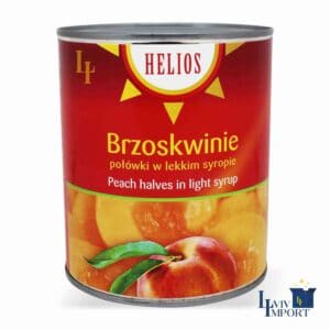 Персики HELIOS 820g половинки у сиропі ж/б (12 шт/72 ящ)