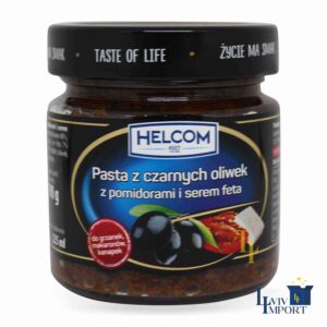 Паста HELCOM 190g з чорних маслин з помідорами та сиром фета ск/б (8 шт/280 ящ)