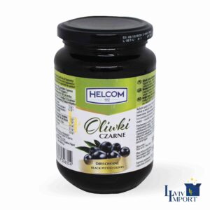 Оливки HELCOM 330g маслини чорні без кісточки ск/б (12 шт/144 ящ)