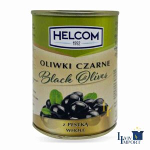 Оливки HELCOM 280g маслини чорні з кісточкою ж/б (24 шт/108 ящ)