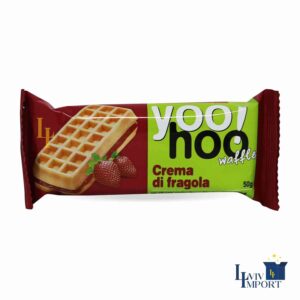 Бельгійські вафлі YOO!HOO 50g з начинкою полуниця (12 шт/448 ящ)