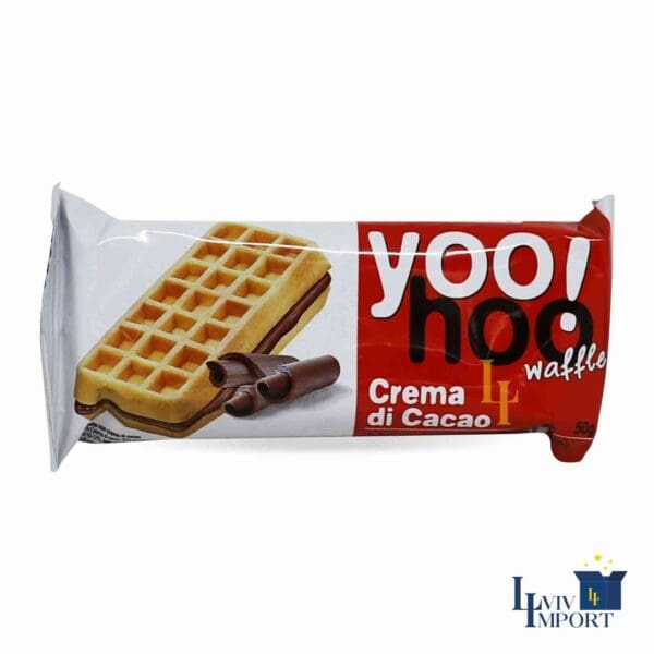 Бельгійські вафлі YOO!HOO 50g з начинкою какао (12 шт/448 ящ)