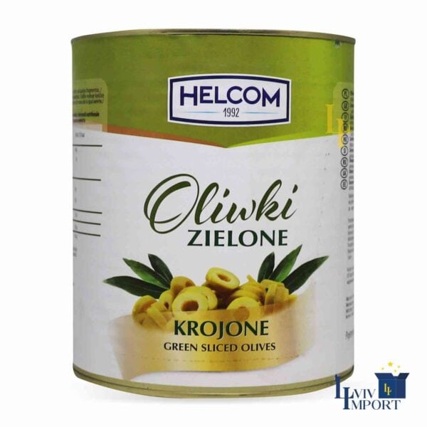 Оливки HELCOM 3kg зелені різані ж/б (6 шт/40 ящ)