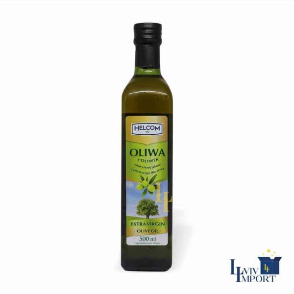 Олія оливкова HELCOM 500ml першого віджиму ск/б (12 шт/105 ящ)