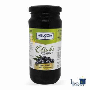 Оливки HELCOM 230g маслини чорні без кісточки ск/б (12 шт/144 ящ)