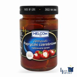 Перець чері червоний фарширований сиром фета HELCOM 260g ск/б (8 шт/200 ящ)