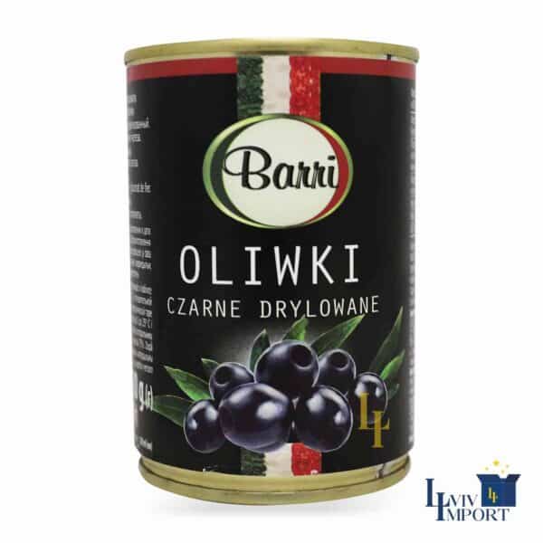 Оливки BARRI 280g маслини чорні без кісточки ж/б (24 шт/84 ящ)