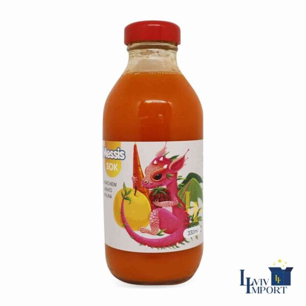 Сік скло MESSIS 330ml "Дракончик" малина+ морква+ яблуко (12 шт/144 ящ)