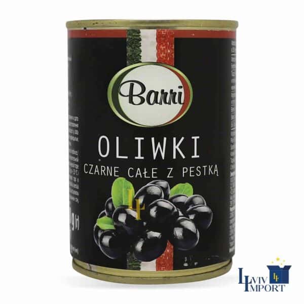 Оливки BARRI 280g маслини чорні з кісточкою ж/б (24 шт/84 ящ)