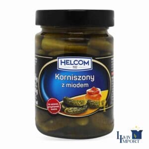 Огірки-корнішони консервовані HELCOM 300g з медом ск/б (8 шт/200 ящ)