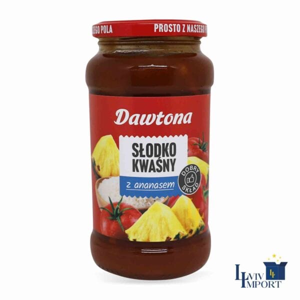 Соус DAWTONA Slodko-kwasny 520g з ананасом до рису (8 шт/136 ящ)