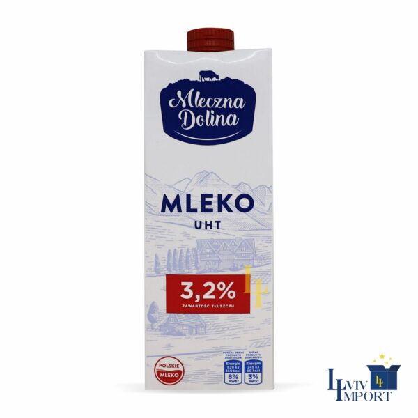 Молоко UHT MLECZNA DOLINA 1L 3.2 % (12 шт/60 ящ)