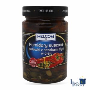 Помідори в'ялені з гарбузовим насінням HELCOM 280g в олії половинки ск/б (8 шт/200 ящ)