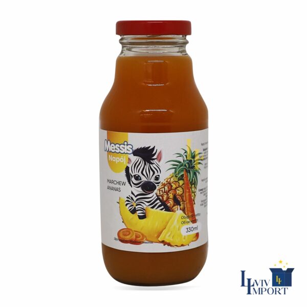 Напій соковмісний скло MESSIS 330ml "Зебра" ананас+ морква (15 шт/112 ящ)