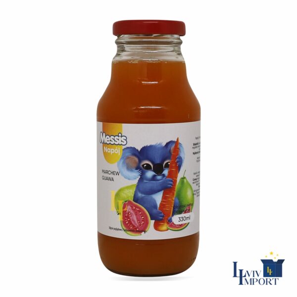 Напій соковмісний скло MESSIS 330ml "Коала" гуава+ морква (15 шт/112 ящ)