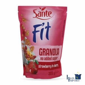 Гранола SANTE 300g FIT без додавання цукру з полуницею та вишнею (12 шт/56 ящ)
