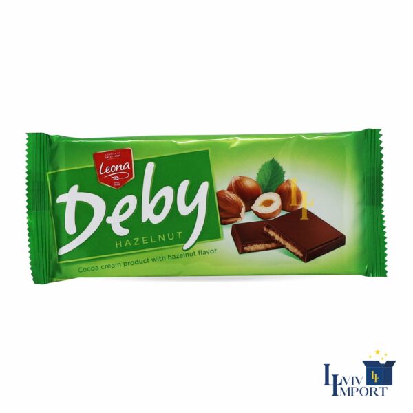 Плитка кондитерська LEONA 90g Deby з горіховою начинкою (24 шт)