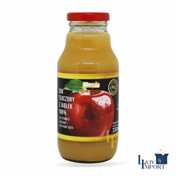 Сік скло MESSIS 330ml яблуко 100% прямого віджиму (15 шт/98 ящ)