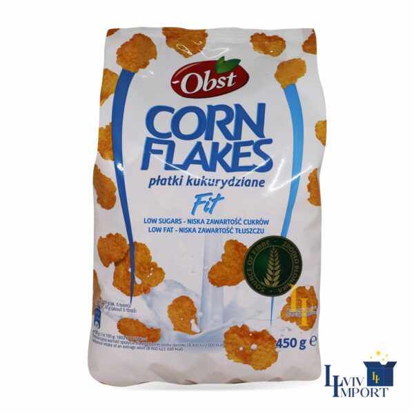 Пластівці OBST 450g Corn Flakes FIT кукурудзяні (15 шт/28 ящ)