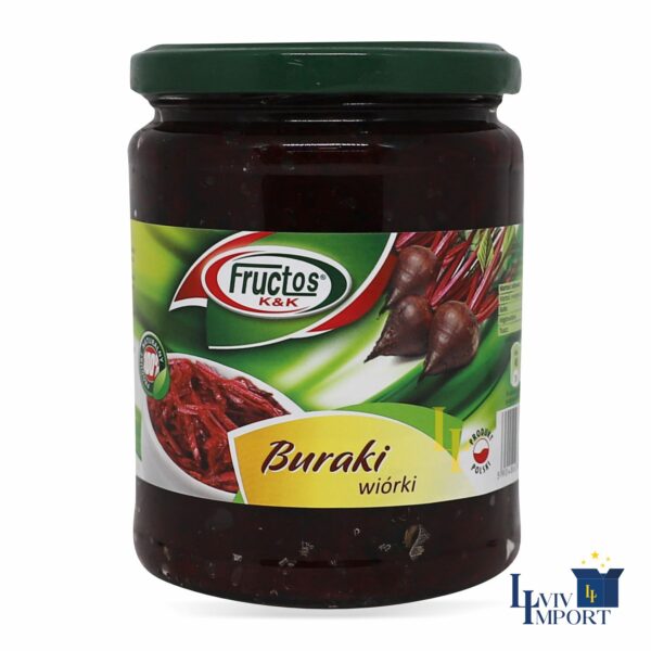 Бурячки консервовані терті FRUCTOS 500ml/400g ск/б (8 шт/126 ящ)
