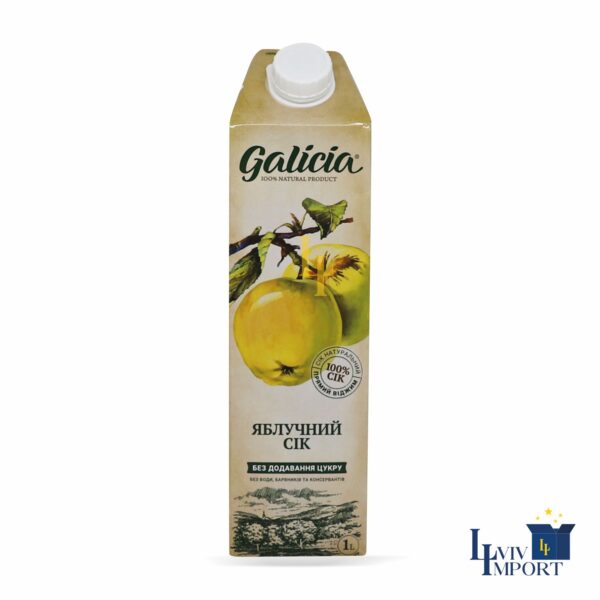Сік GALICIA 1л яблучний неосвітлений (12 шт/60 ящ)