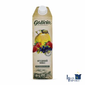 Сік з м’якоттю із суміші фруктів GALICIA 1л ягідний гомогенізований (12 шт/60 ящ)