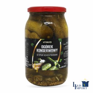 Огірки консервовані VIYAVO 900ml/850g ск/б (8 шт/84 ящ)