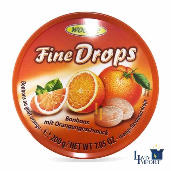 Льодяники Woogie Fine Drops 200g апельсин (10 шт)