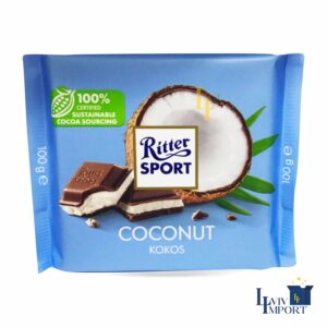 Шоколад молочний RITTER SPORT 100g з кокосовою кремовою начинкою (12 шт)