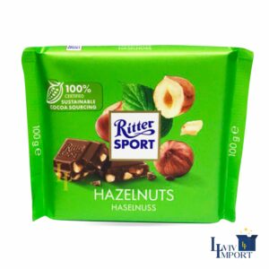 Шоколад молочний RITTER SPORT 100g з подрібненим фундуком (12 шт)