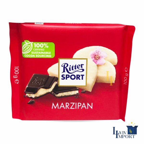 Шоколад чорний RITTER SPORT 100g з марципаном (12 шт)