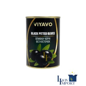 Оливки VIYAVO 314ml/280g маслини чорні без кісточки ж/б (12 шт/196 ящ)