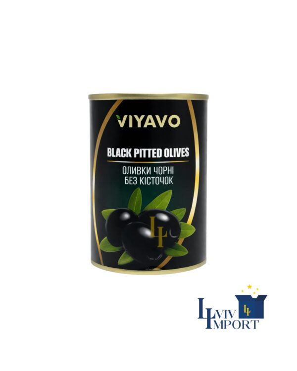 Оливки VIYAVO 314ml/280g маслини чорні без кісточки ж/б (12 шт/196 ящ)