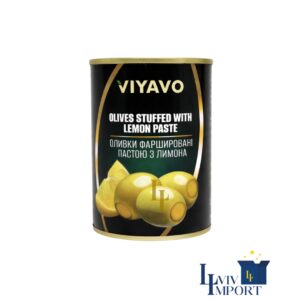Оливки VIYAVO 314ml/280g зелені з лимоном ж/б (12 шт/196 ящ)