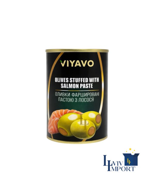 Оливки VIYAVO 314ml/280g зелені з лососем ж/б (12 шт/196 ящ)
