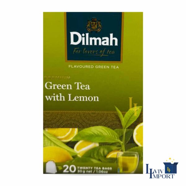 Чай зелений смак лимону DILMAH 20x1.5g Premium к/у (12 шт)