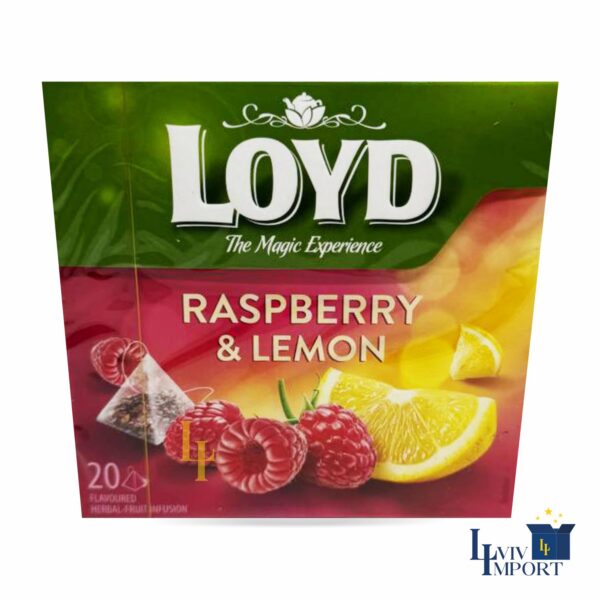 Чай фруктовий LOYD 20*2g малина та лимон (10 шт/140 ящ)