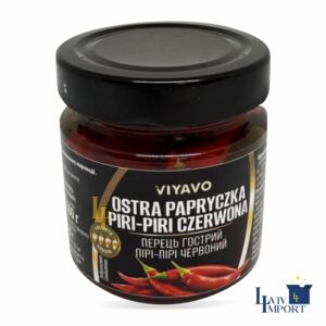 Перець маринований VIYAVO 225ml/180g гострий пірі-пірі червоний ск/б (8 шт/280 ящ)