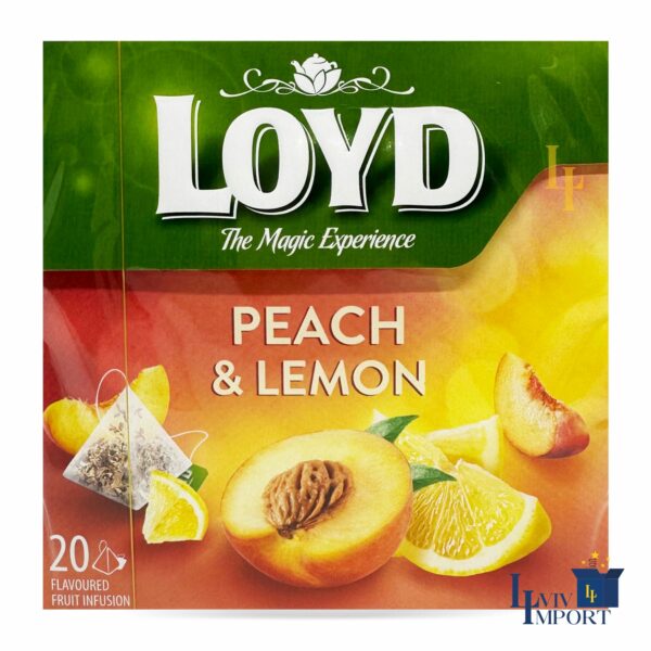 Чай фруктовий LOYD 20*2g персик і лимон (10 шт/140 ящ)