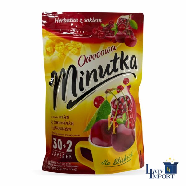 Чай фруктовий MINUTKA 64g 32х2g з вишнею