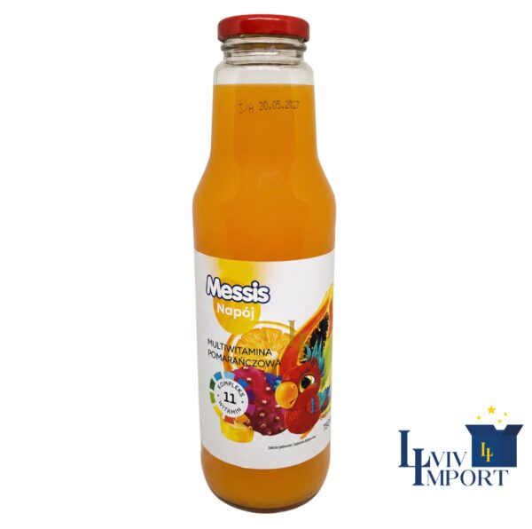 Напій соковмісний скло MESSIS 750ml мультивітамін помаранчевий (8 шт/85 ящ)