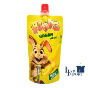 Пюре фруктове без доданого цукру SANTE Flips 100g банан-яблуко (20 шт/171 ящ)